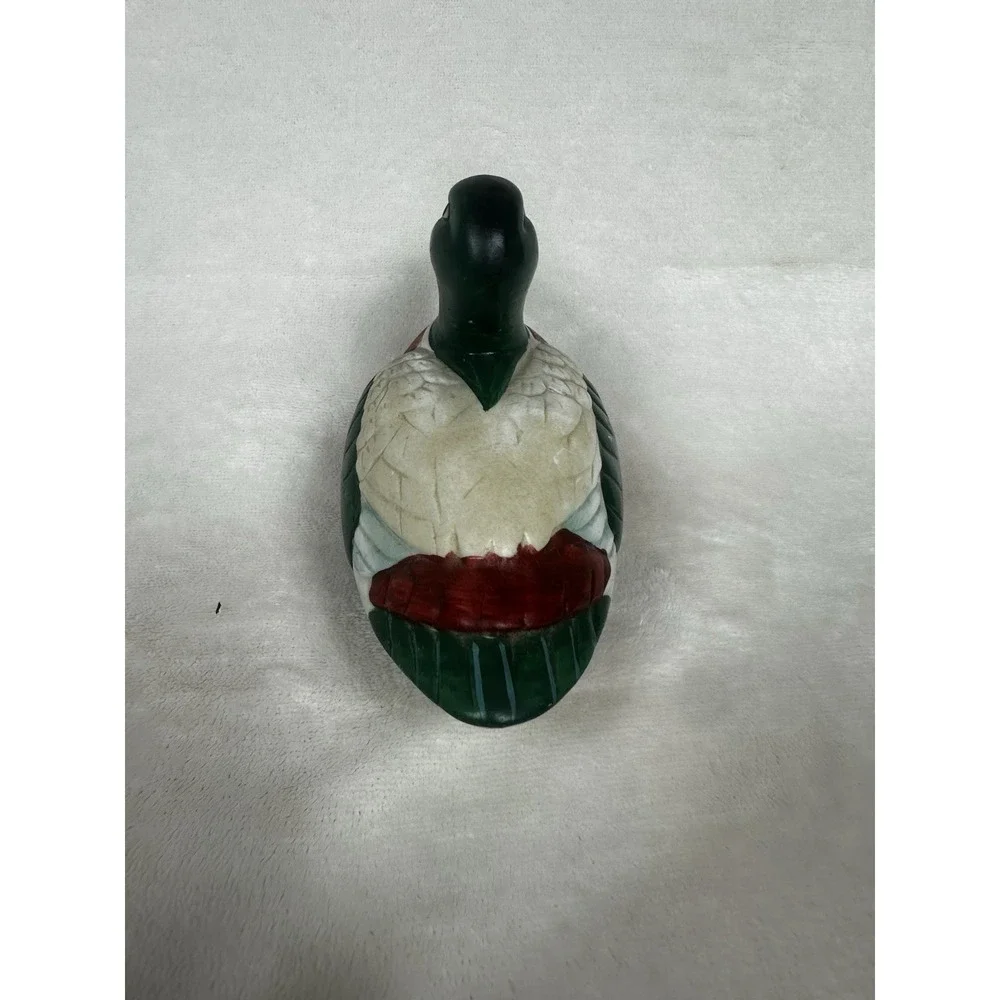 Vintage Colorful Mallard Duck Porcelain Figurine Lint Remover Brush Baby Hunting